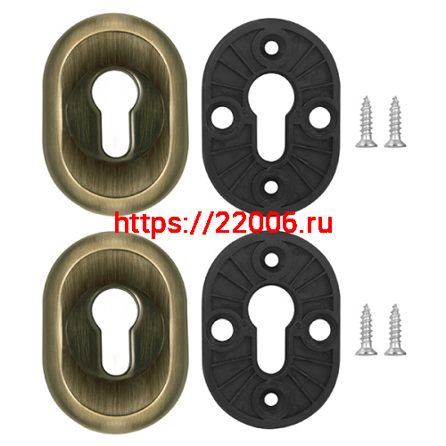 Накладка Fuaro (Фуаро) под цилиндр ESC-12C AB-7 зеленая бронза (2шт. в уп.,отгр. по 1 шт) фото 2