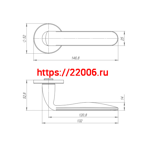 Ручка Punto (Пунто) раздельная R.ARC.R52.EXTRA SSC-16 сатин.хром фото 2