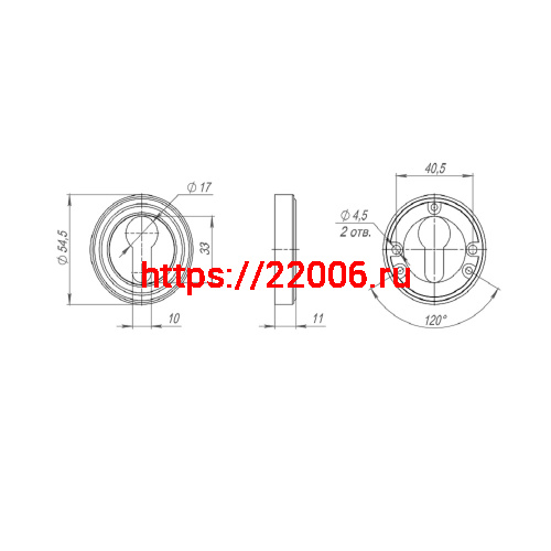 Накладка Punto (Пунто) под цилиндр ET ML CF-17 кофе фото 3