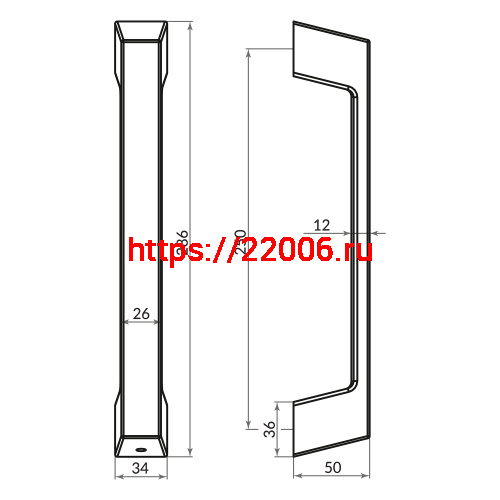 Ручка-скоба Punto (Пунто) PULL.ARC.TITAN CP-8 хром фото 4