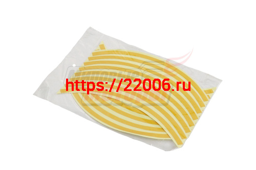 НАКЛЕЙКИ на обод колеса (светоотражающие, на 2 колеса) жёлтые 13"