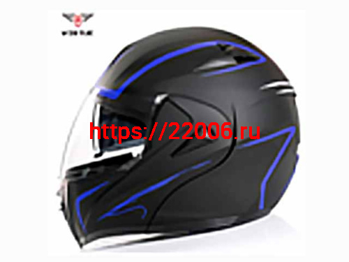 Мотошлем VIRTUE MD-808 трансформер с визором черно-синий матовый (XL)