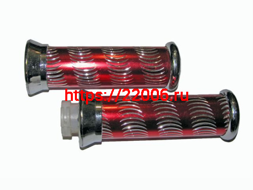 Ручки руля декоративные красные (ручка газа + левая)