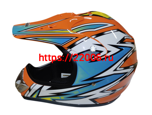 Шлем кроссовый KIRIN QL-128, оранж, красный, черный, оранж-черн, размер XL фото 3