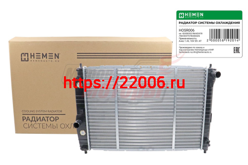 Радиатор охлаждения двигателя Chevrolet Kalos, Aveo T200, T250, 1.2i/1.4i 16V 05- AT (HOSR006)