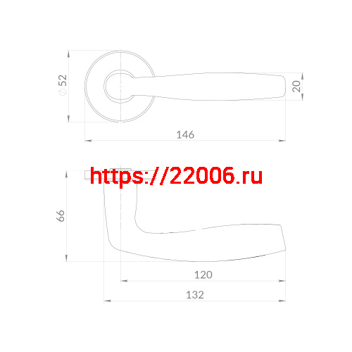 Ручка Punto (Пунто) раздельная R.EST.R52.ROUND SSC-16 сатинированный хром фото 2