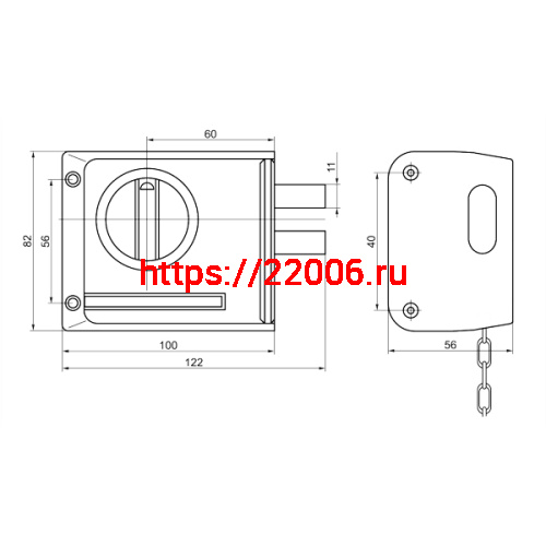 Замок Sam (Сам) накладной ЗНД-1АК лев/86800/ фото 2