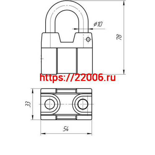 Замок Absolyute (Абсолют) навесной ВС2-4А фото 2