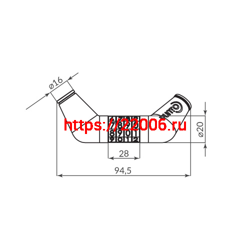 Замок Punto (Пунто) тросовый PK-BIKE-1010-CODE (10х1000) /подвес фото 2
