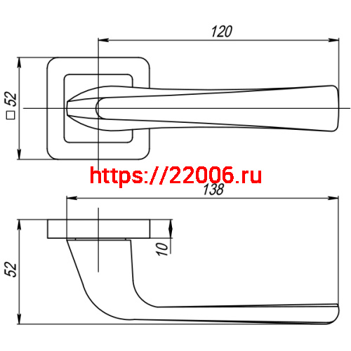 Ручка Punto (Пунто) раздельная K.QR52.SATURN (SATURN QR) SN/CP-3 матовый никель/хром фото 2