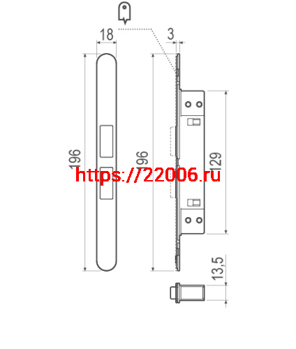 Магнитная AGB (АГБ) защелка регулируемая Touch B01120.30.78 (серый) с лицевой планкой B01120.31.34 фото 2