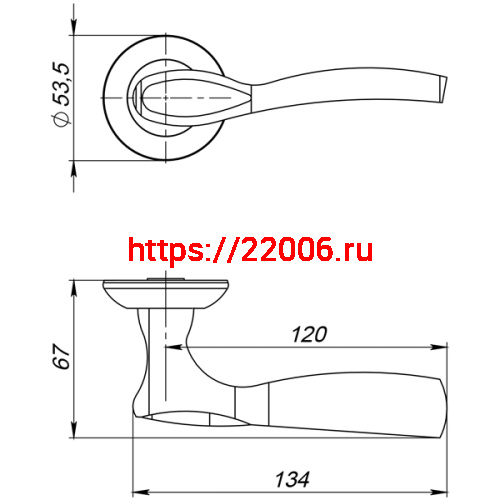 Ручка Ajax (Аякс) раздельная R.JR54.SILVA (SILVA JR) ABG-6 зелёная бронза фото 2