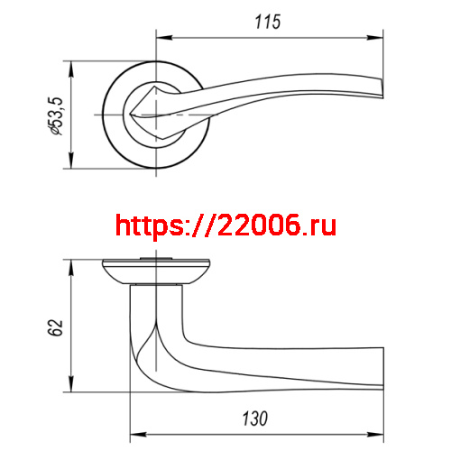 Ручка Ajax (Аякс) раздельная R.JR54.GLORIA (GLORIA JR) CF-17 кофе фото 2