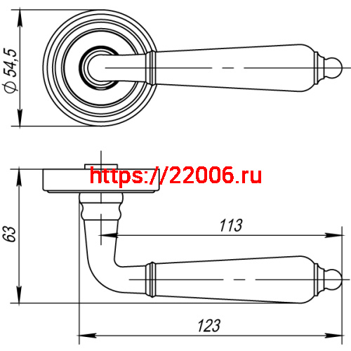 Ручка Punto (Пунто) раздельная LIBRETTO ML CF-17 кофе фото 3