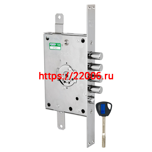 Замок Mottura (Моттура) врезной сувальдный с защёлкой 3D KEY 3D.771 S (левый), ключ 40 мм