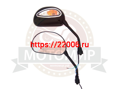 Зеркала (074) d10 пласт. (бобовидные, черные, поворотник) (кол-во в упак. 50 пар.)