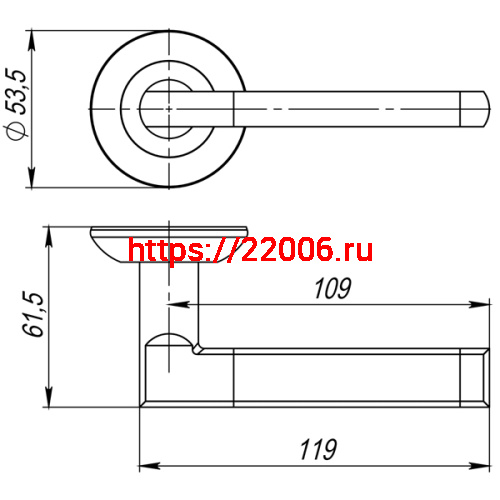 Ручка Ajax (Аякс) раздельная R.JR54.POLO (POLO JR) SN/CP-3 матовый никель/хром фото 2