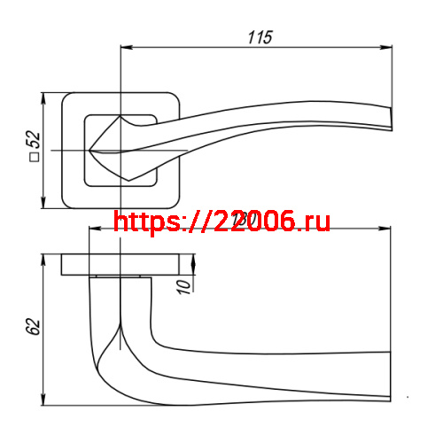 Ручка Punto (Пунто) раздельная K.QR52.VESTA (VESTA QR) SN/CP-3 матовый никель/хром фото 2