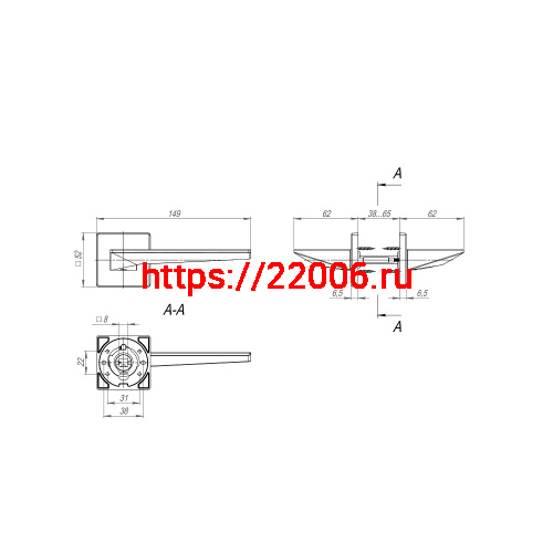 Ручка Fuaro (Фуаро) раздельная K.SL52.PHANTOM (PHANTOM SL) CP-8 хром фото 2