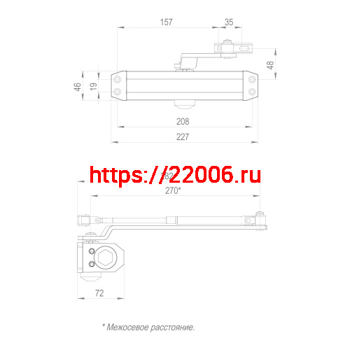 Доводчик Fuaro (Фуаро) дверной DC20-5 (DC-205) WH до 120 кг (белый) фото 3
