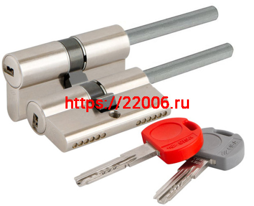 Цилиндровый механизм Cisa (Чиза) под вертушку (дл. шток) ASIX PRO OE307-91.12SD(75 мм/40+10+25), НИКЕЛЬ