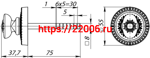 Ручка Armadillo (Армадилло) поворотная BKW8.R.CL55 (BKW8/CL) ABL-18 темная медь фото 2