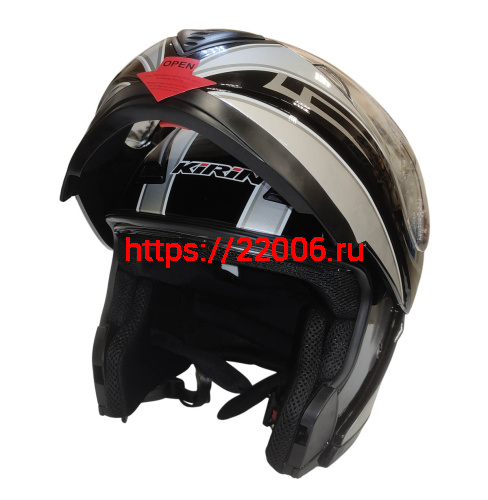 Шлем интеграл KIRIN K71, карбон, черный, красный, серый, размер XL фото 3