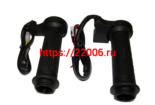 Ручки руля с подогревом в сборе (пр/лев) под диам. 22мм, проводка, тумблер (2 полож), (НАБОР) фото 2