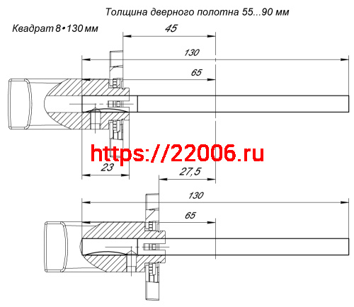 Квадрат Armadillo (Армадилло) для ручек Spindle 8х130 фото 3