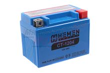 Аккумулятор 12В 4Ач HEMEN ENERGY CT1204 (UTX4L-BS(MF))(кислотный, герметичный) (обр.полярн) (113*70*85мм)