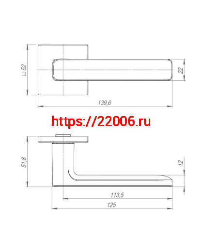 Ручка Punto (Пунто) раздельная K.ARC.Q52.VIVA GR-23 графит ТРОСИК фото 4