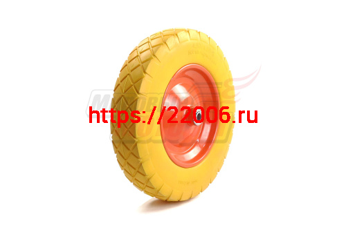 Колесо ПЕНА тачки садовой 8" 4,00-8" (W16) (под ось 16мм)