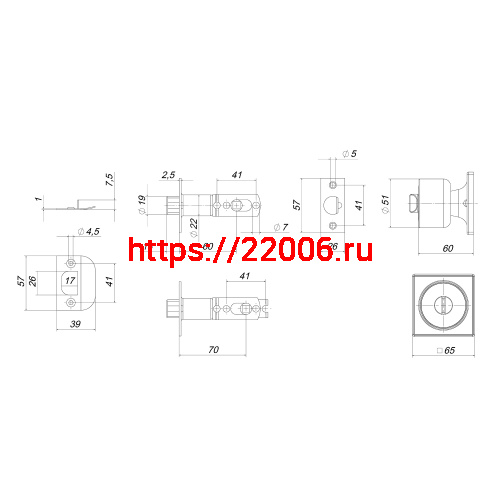 Ручка Punto (Пунто) защелка DK772/BL SN-PS (без фик.)никель фото 3
