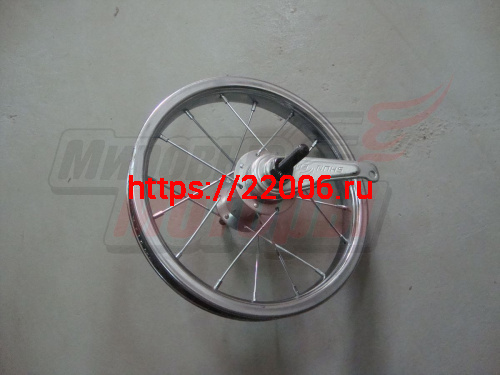 Обод 12" задний (ХРОМ) в сборе с втулк.