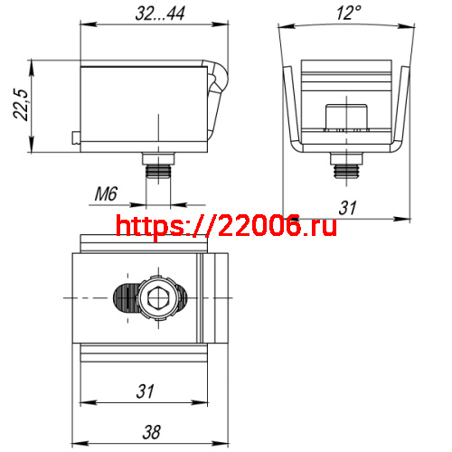 Регулятор Fuaro (Фуаро) прижима защёлки (31х32-45 мм), сталь фото 2