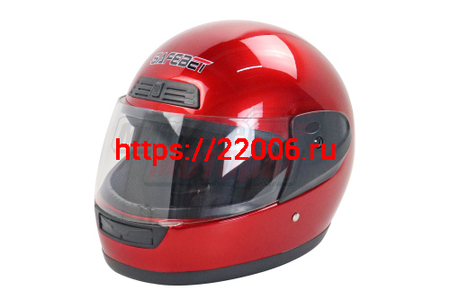 Шлем SAFEBET HF-109 красный глянцевый ОДНОЦВЕТНЫЙ "S,M,L,XL,XXL" (интеграл)
