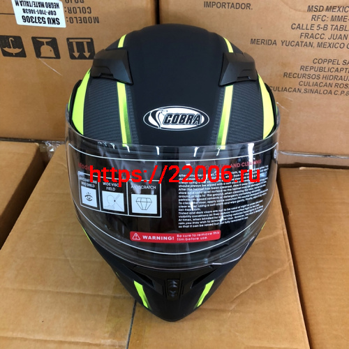 Шлем модуляр COBRA JK902, черно/зеленый(6), с очками, размер M фото 2