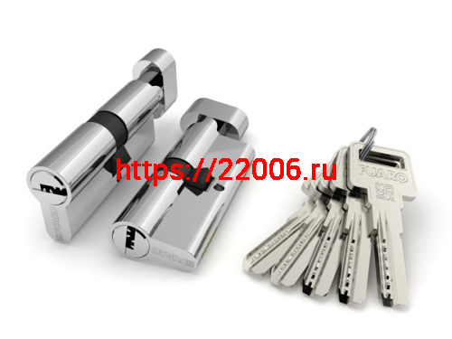 Цилиндровый Fuaro (Фуаро) механизм (R602) R6002Knob68(26+10+32) CP хром 5Key с вертушкой