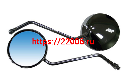 Зеркала заднего вида №08 металл круглое хром среднее М8