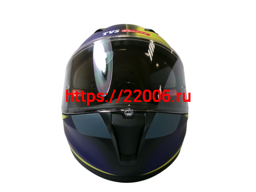 Шлем TVS RACING (Индия) STREET D/V DULL BLACK M.BLUE размер M, + пинлок в комплекте, очки фото 6