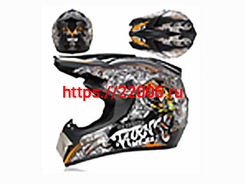 Мотошлем VIRTUE MD-905 Кросс черный с оранжевым граффити (S)