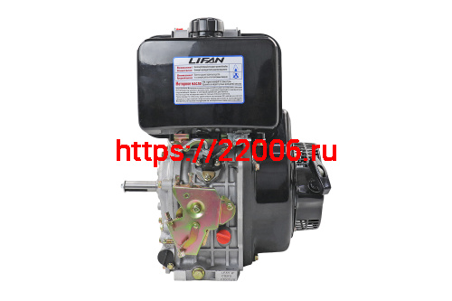 Двигатель LIFAN 12,5 л.с. C192FD с катушкой 7А (дизельный, эл.стартер, цилиндр.вал d=25мм) фото 4