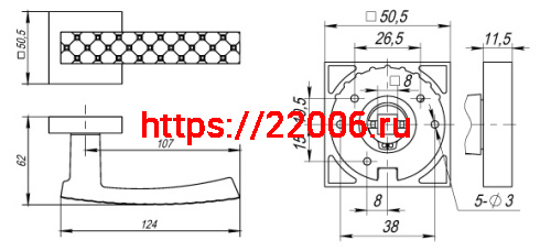 Ручка Fuaro (Фуаро) раздельная K.DM51.CRYSTAL STAR (CRYSTAL STAR DM) CP-8 хром фото 2