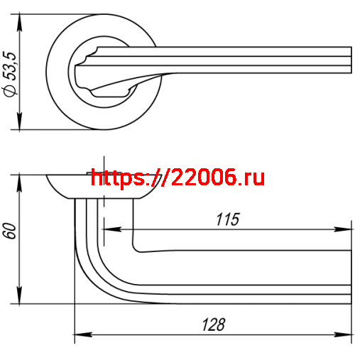 Ручка Punto (Пунто) раздельная BOLERO TL SN/CP-3 матовый никель/хром фото 3