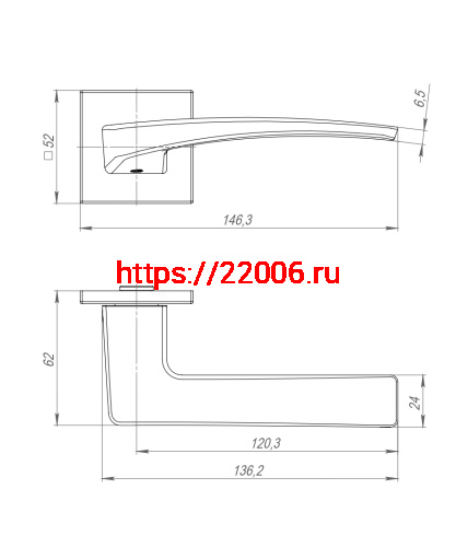 Ручка Punto (Пунто) раздельная K.ARC.Q52.LOTUS CP-8 хром фото 2