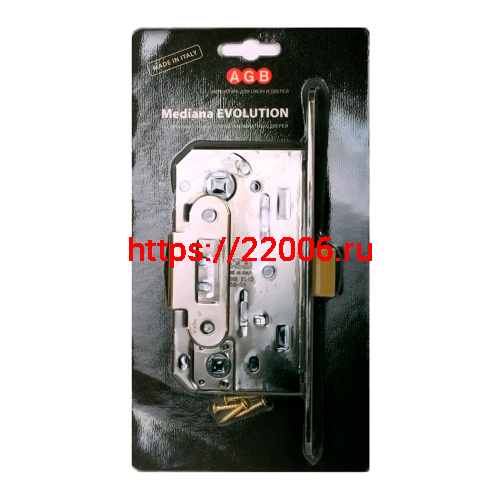 B01102.50.34.567 AGB (АГБ) Защелка врезная WC (матовый хром) MEDIANA EV. (инд.упак+B01000.13)