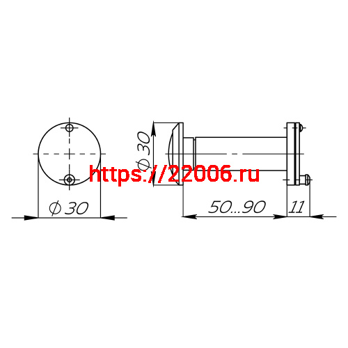 Глазок Fuaro (Фуаро) дверной противопожарный FP.DVG 3/90-50/S (VIEWER 3 DVSG 50x90/16) CP хром фото 2