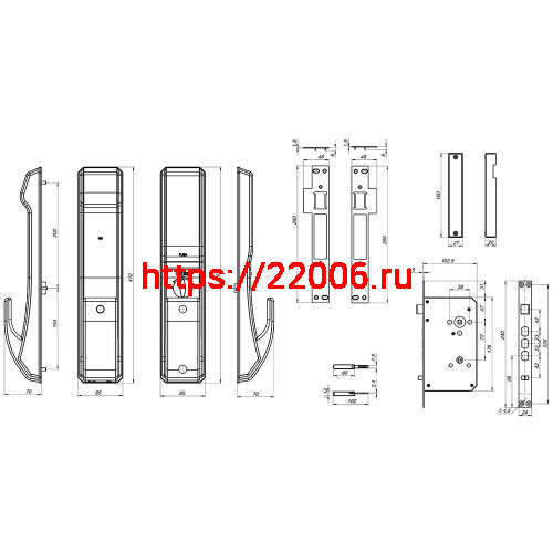 Замок врезной электронный Kaadas K9-5W с отпечатком пальца, со встроенным модулем WIFI, черный фото 3