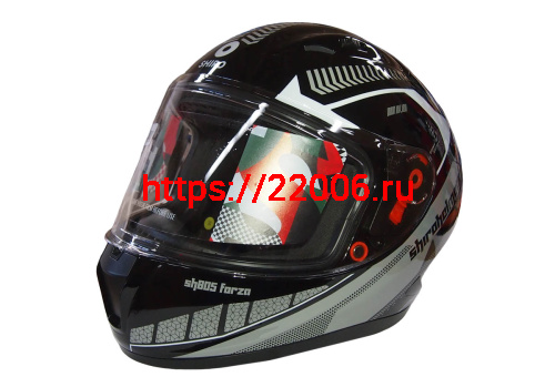 Шлем интеграл SHIRO SH-805 FORZA, цвет BLACK/GREY, размер XXL