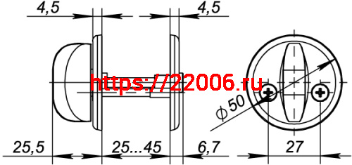 Ручка Fuaro (Фуаро) поворотная BK5x60.R.FIN001 (WC-001-CP) CP хром фото 4